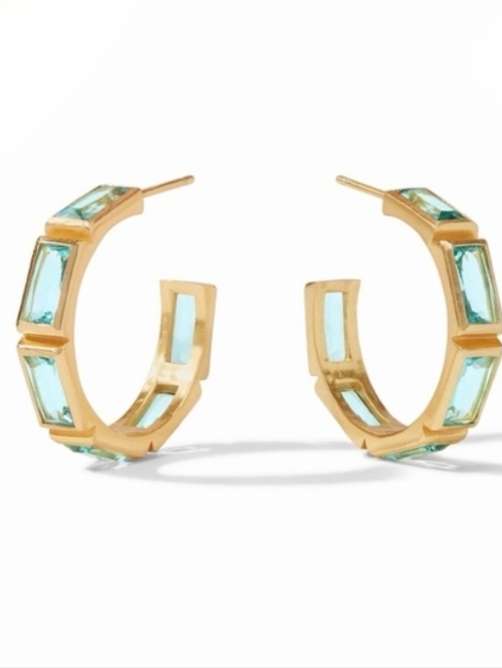 $155 JULIE VOS ANTONIA HOOP EARRINGS - BAHAMIAN BLUE